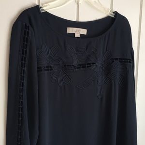 LOFT navy blue blouse.